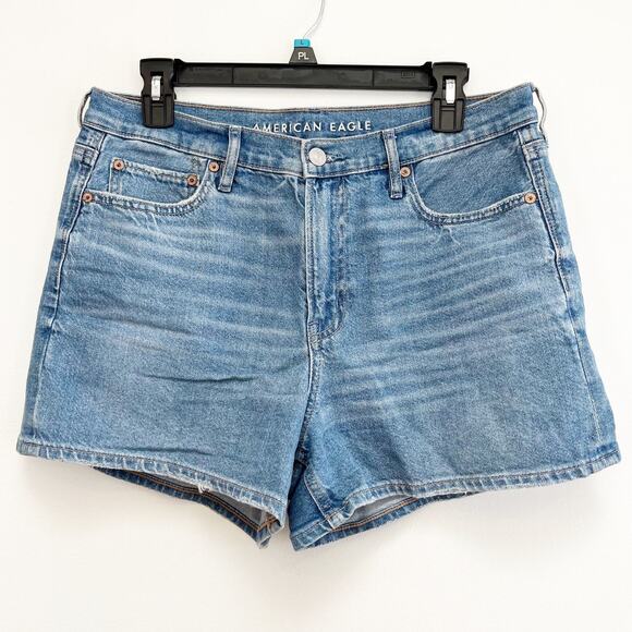 American Eagle High Rise Relaxed Denim Shorts Blue 8 - Picture 1 of 5